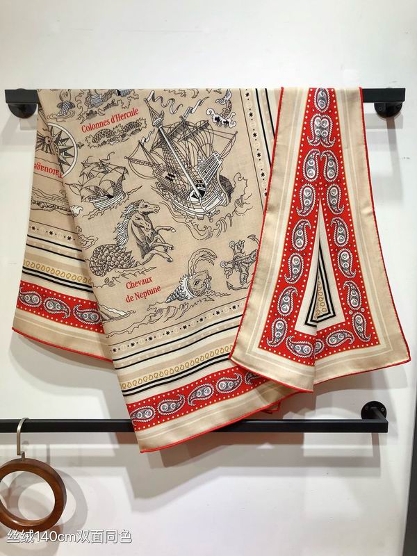 Hermes Scarf 140X140cm 70%羊绒30%真丝 E110121